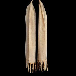 Steve Madden Soft Beige & Light Brown Scarf with Fringe Edges